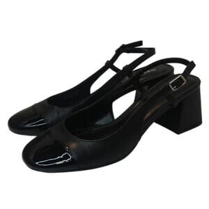 Black Cap toe sling back Pumps by Madden girl sz 10